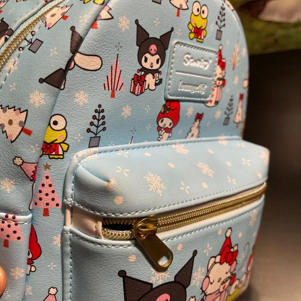 Loungefly Hello Kitty & Friends Holiday Mini Backpack Blue Christmas Snowman